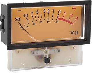 DAUERHAFT VU Meter Header, Power Amplifier Level Meter High Accuracy Easy to Use 12V Excellent Stability Clear Display for Recording Studio(1000UA 50Ω)