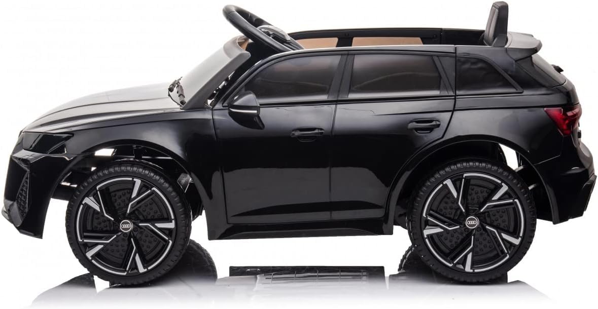 TOYSCAR Macchina Elettrica per Bambini Audi RS6 Full Optional Auto Elettrica per Bambini Telecomandata Sedile in Pelle Porte Apribili Doppio Motore Elettrico 12V Carico 25 kg