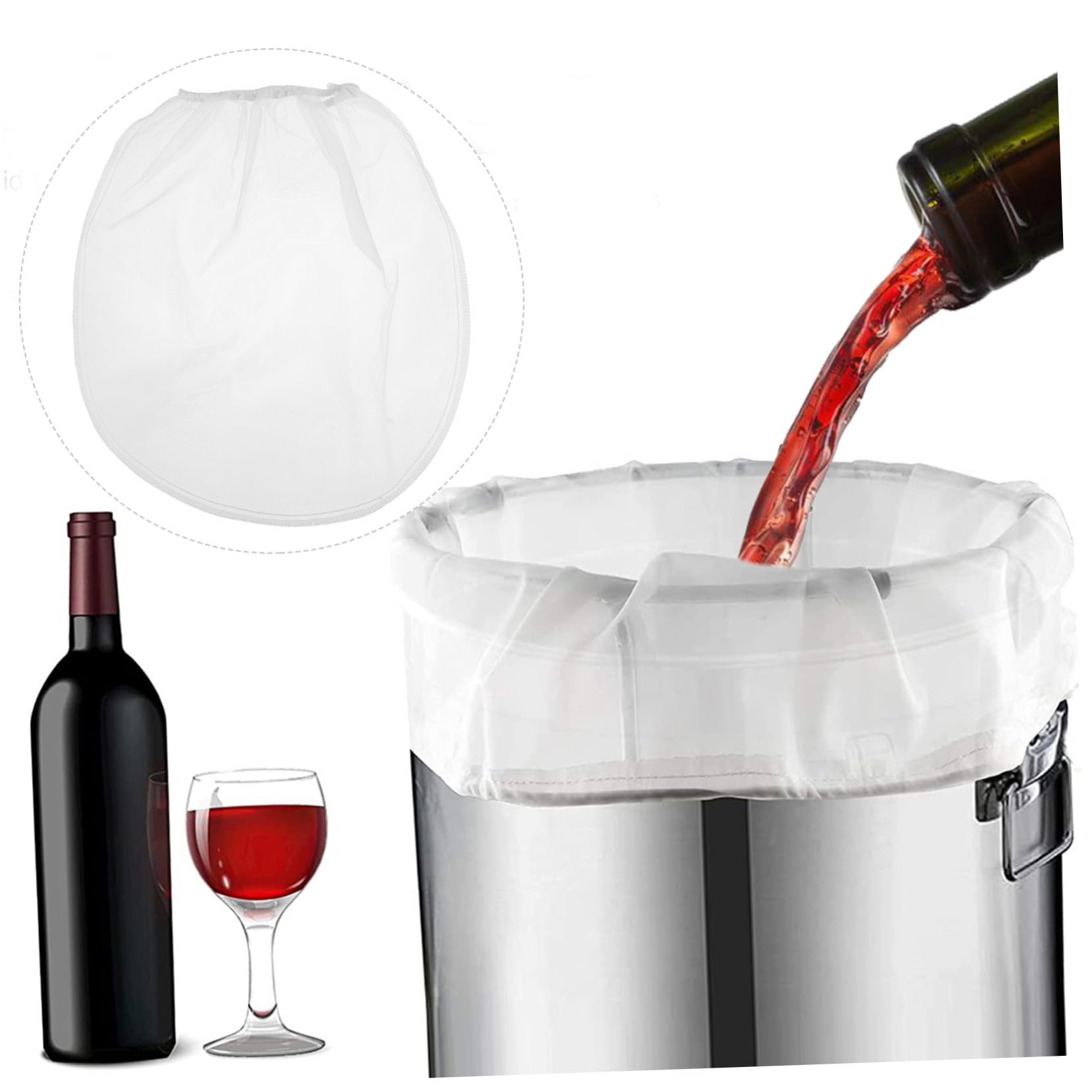 Housoutil Practical Paint Strainer Bags Set Fine Mesh Filter Bag for Oil Paint 10pcs Drawstring Design