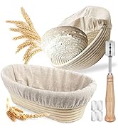 Mengger Silikon Gärkörbchen Set – 2-teilig Mit Spachteln & Bürste Für Perfektes Brotbacken