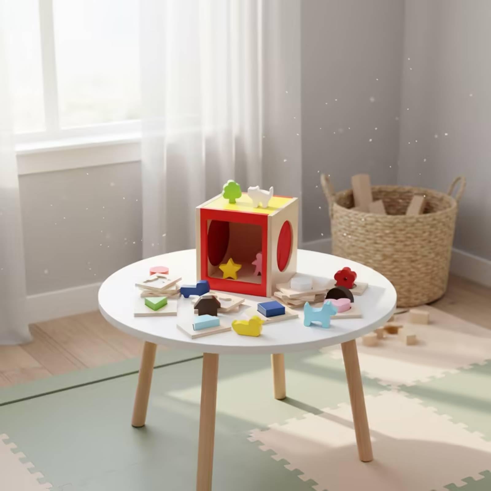 predolo Scatola Tattile Sensoriale Scatola Dei con Forme Interattivo Cubo Educativo per Neonati