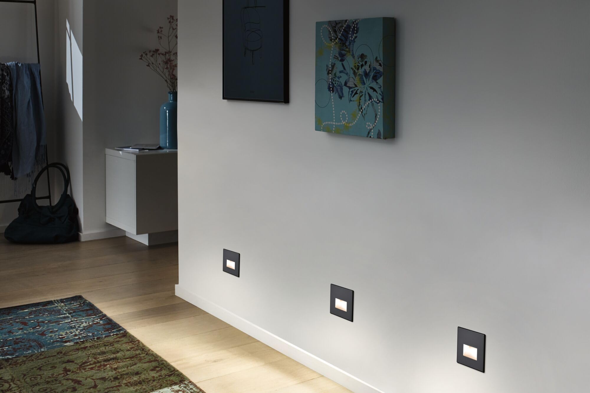 Paulmann 93094 oprawa wpuszczana LED opr. wpuszcz. w ścianę Edge Quadro zest 80x5mm 50lm 230V kwadr w zest. 1x1,2 W Outdoor Czarny mat tw. szt. 2700K