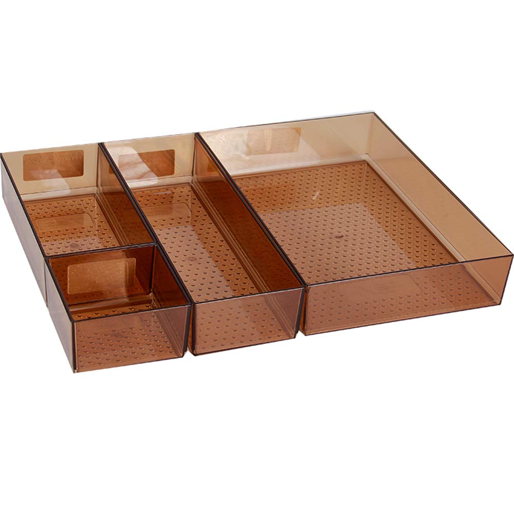 Este Juego de 4 bandejas para Cubiertos, separadores de cajones para Cubiertos y Utensilios de Cocina, está Hecho de plástico Libre de BPA.