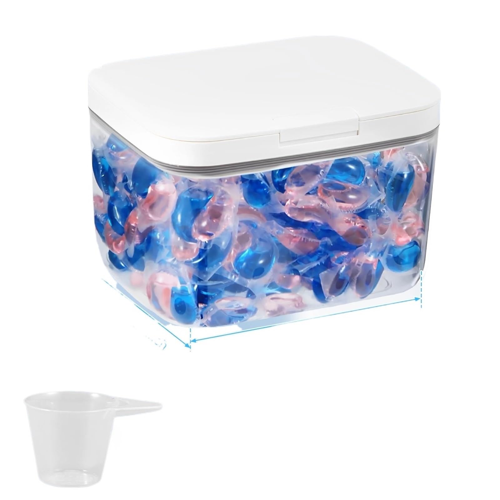 Zgcrumphant Color 1-2.8L Laundry Pods Container Storage Box Laundry Pods Container With Scoop For Room Washing Powder Bathroom(Color 1-2.8L)