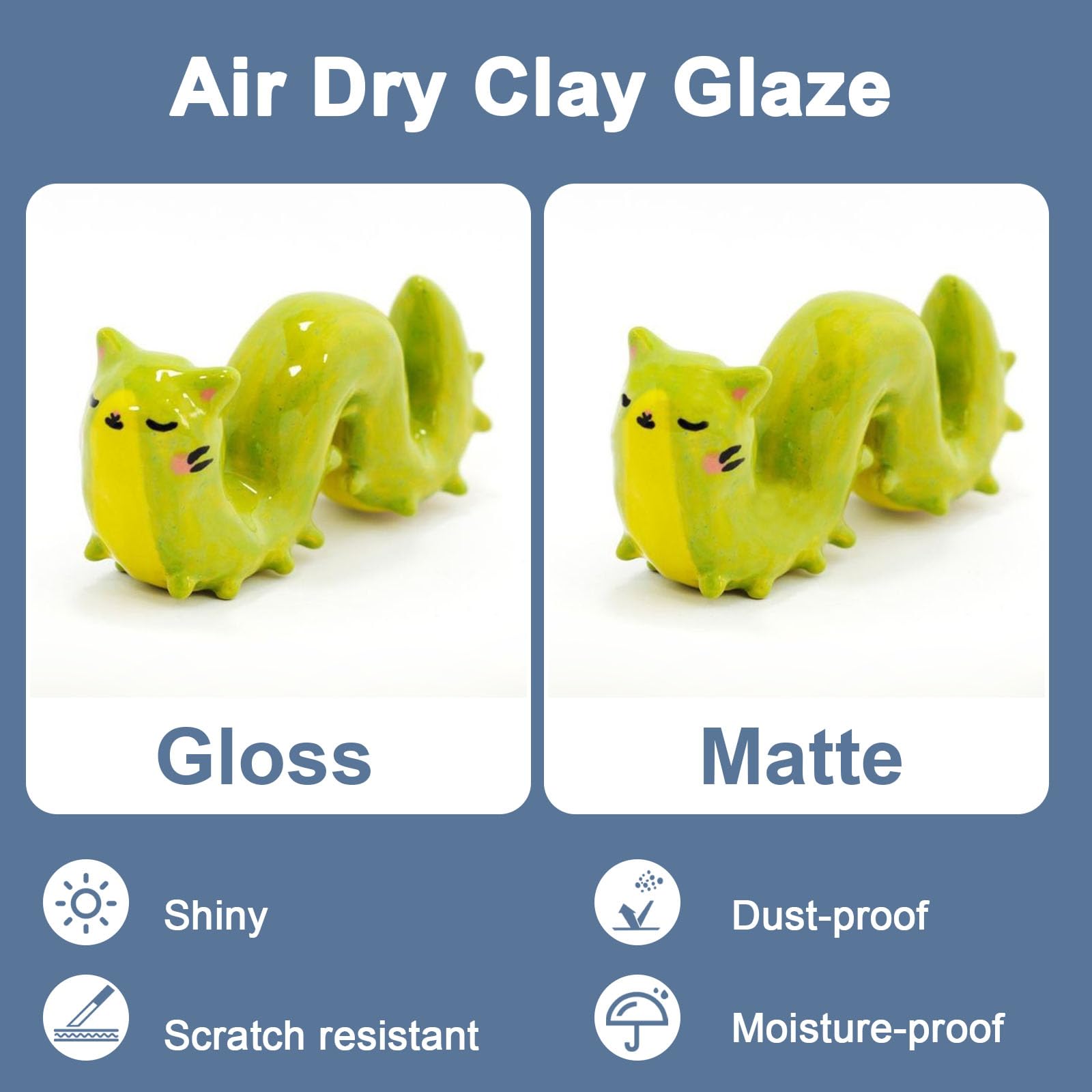 30 stuks luchtdrogende klei glazuur met klei beeldhouwen gereedschap, 100 ml glanzende matte kleivernis en luchtdroge klei gereedschap kit, klei glazuur aardewerk Tool kit voor hoogglans