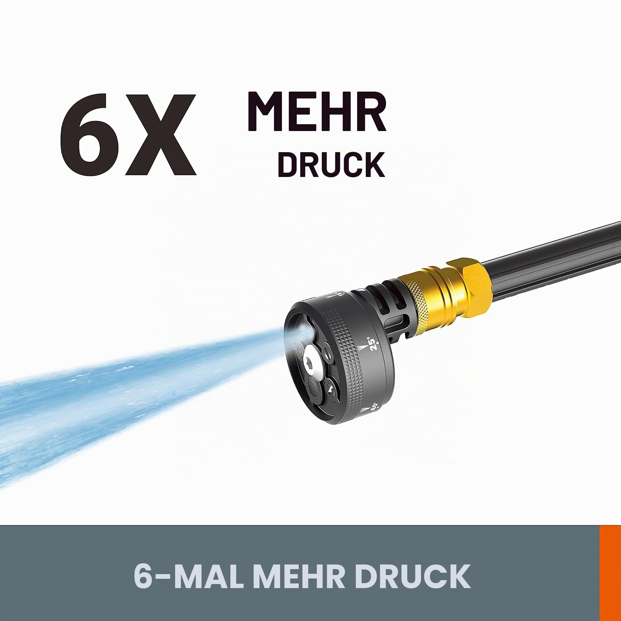 WORX 18V(20V MAX) Akku-Hochdruckreiniger WG630E, PowerShare, Bürstenlos Motor, 5-IN-1-DÜSE, 6 Mal Mehr Druck, 1 x 4,0 Ah Akku, Ladegerät, 1x6m Wasserschlauch