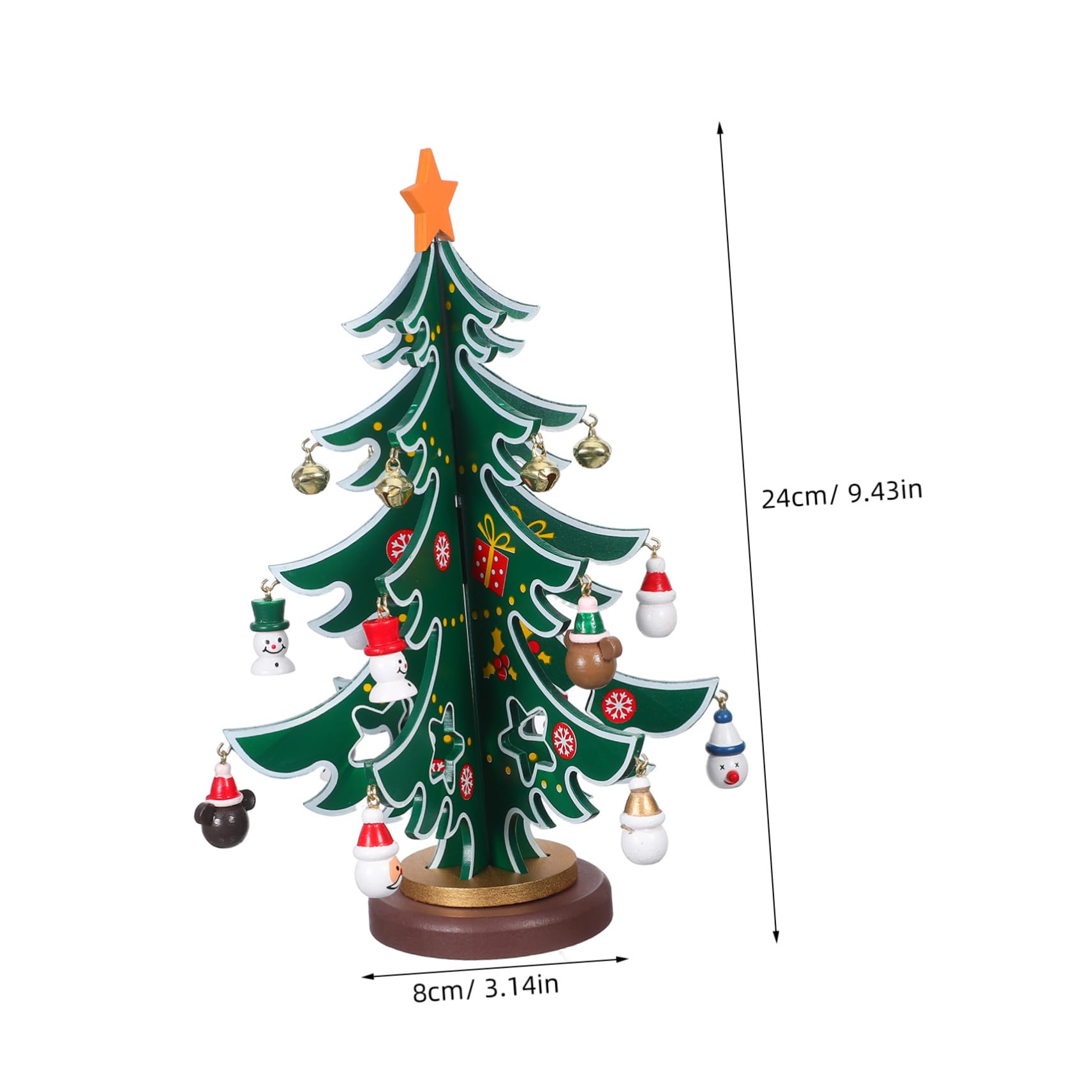 2 Piezas Adornos para arboles de Navidad pequeños pinos artesanales pequeños arboles de Navidad Decorados Mini árbol Falso Decoración de la Mesa del hogar Pino de Mesa de Madera