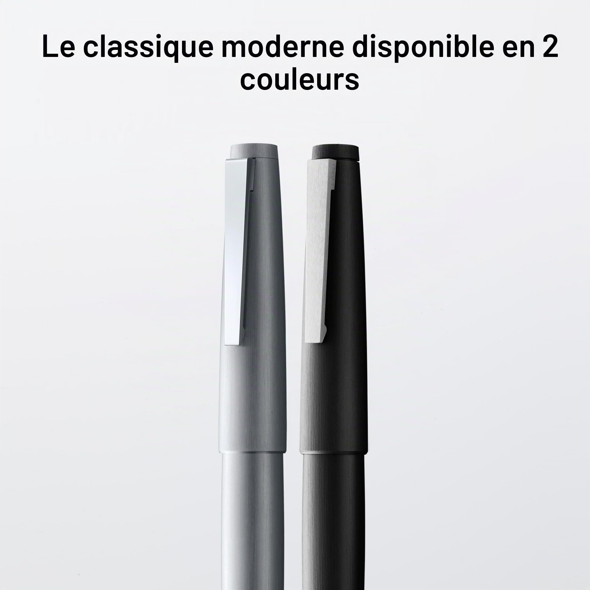 Lamy 2000 black - Stylo Plume élégant dans un corps robuste en fibre de verre - plume en or 14 ct., partiellement plaquée platine - largeur de trait F