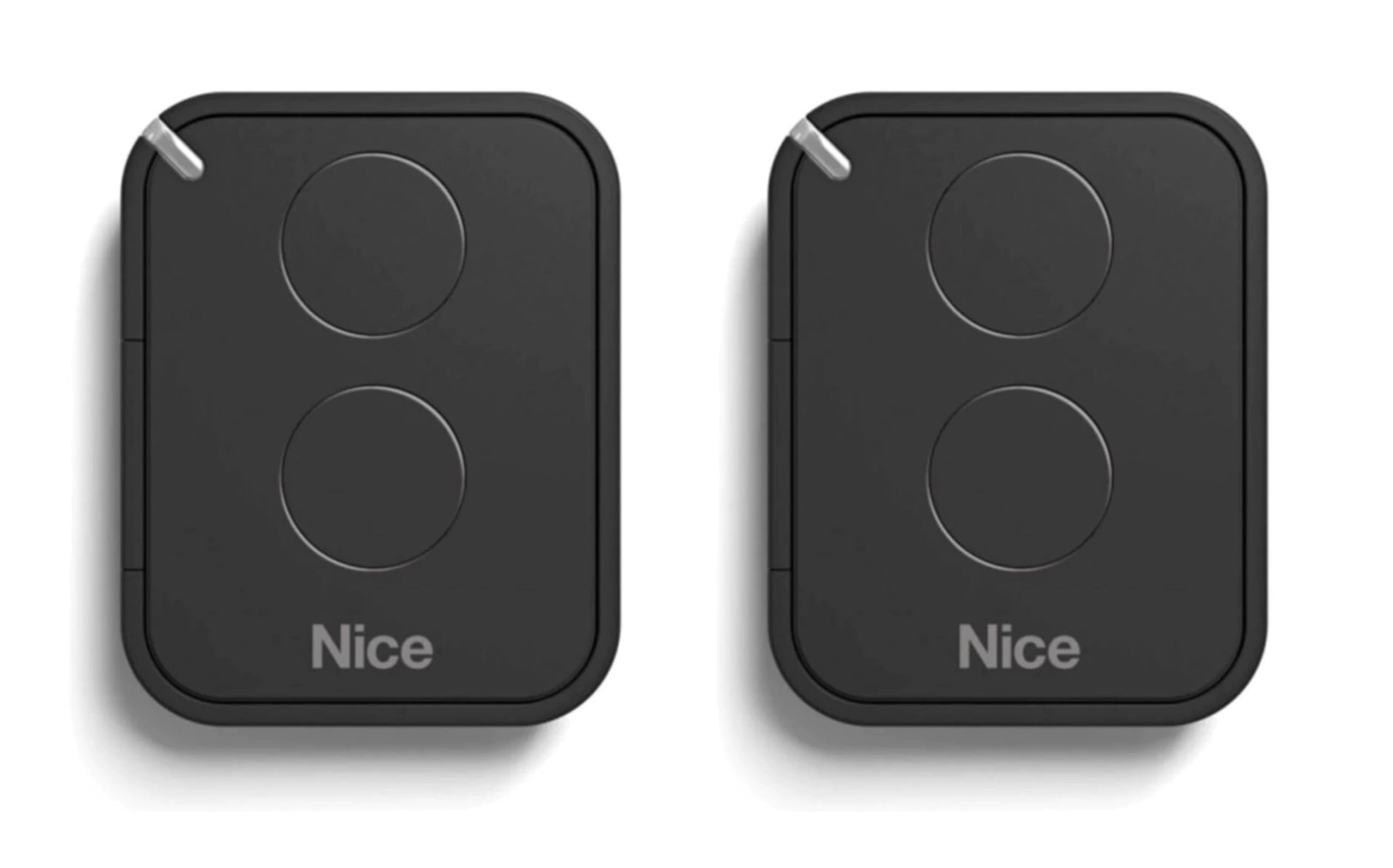 Télécommande pour portails et porte de garage NICE FLO2RE - 2 canaux 433.92 mhz - Rolling code - Compatible récepteurs flox2r/floxi2r/ox2/ox4t/oxibd (Noir Lot de 2 télécommandes)