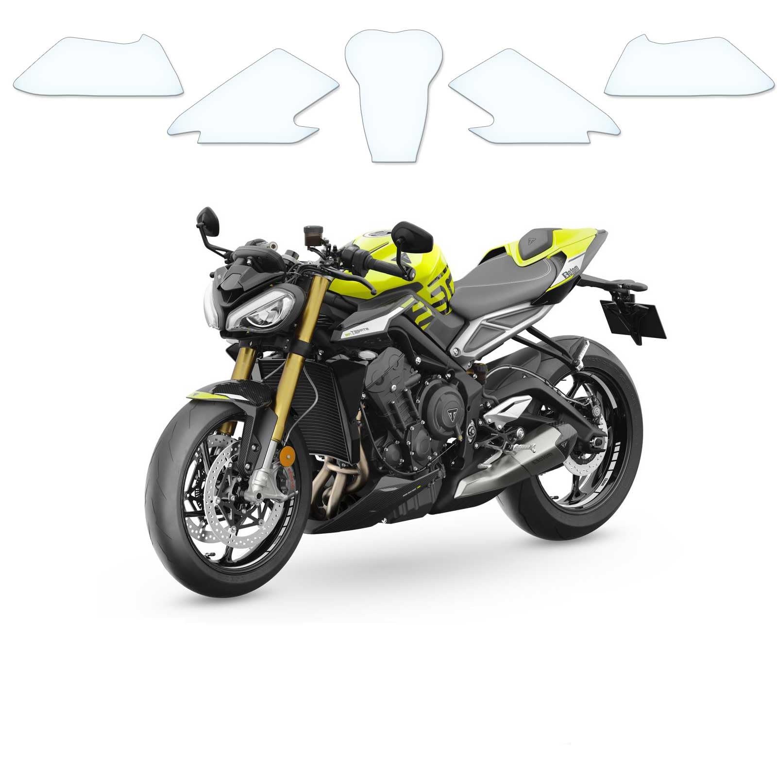 Film de protection contre les éclats de pierre et protection de réservoir en PPF pour moto, adapté pour Triumph Street Triple 765 Moto2 2023-2025, Clear-PU