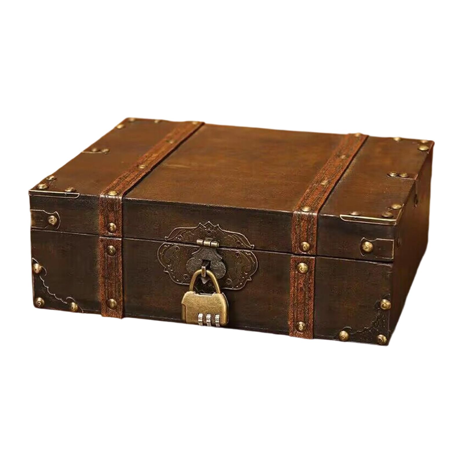 Piceioep Wooden Box for Keepsakes Jewelry Storage Ideal for Special Occasions Decor Antique Design Wood Jewelry Box Secure Password for Valuables Storage Organization