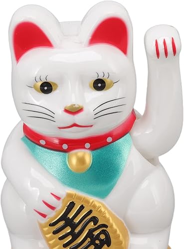 Miniatura 8 de RTLR Lucky Waving Cat, Good Moral Lucky Cat - Adorno a pilas para escritorios de oficina (MLY45C)
