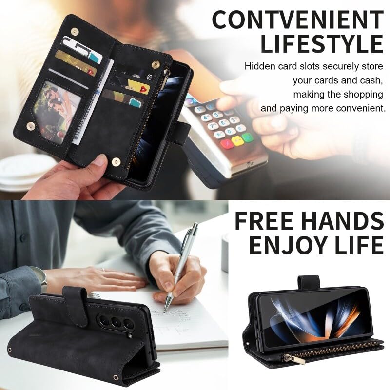 Étui portefeuille Samsung Galaxy Z Fold 6 anti-choc en cuir