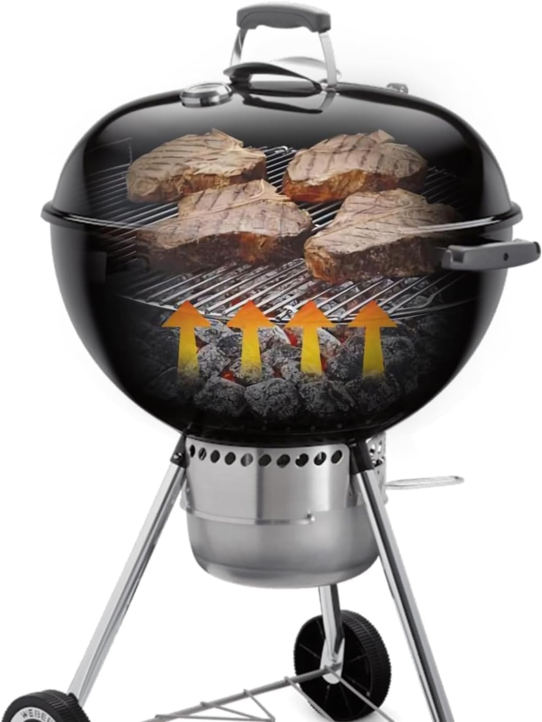 54,6cm Grillrost für Weber 57CM Holzkohlegrills,Weber Kohlegrills One-Touch | für Performer, Bar-B-Kettle, Master-Touch, Smokey Mountain Cooker,Abnehmbarer Rund Klappbarem Grillrost Ersatz für Weber 8835