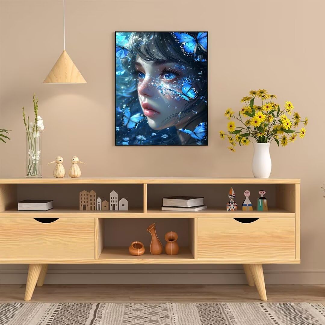 Pintura por Numeros mariposa de belleza Pintar por Numeros Adultos Niños, DIY Paint by Number Kit con Pinceles y Pinturas Acrilicos, Cuadros por Numeros, Decoración para el Hogar 100x70cm w-3320