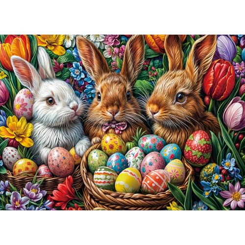 Puzzle 1000 Teile,Puzzle Erwachsene, EIN Herausforderndes R채tsel,Puzzlespiele f체r Die Ganze Familie,Geschenke f체r Frauen,Geschenke f체r M채nner,Thema-Osterhase