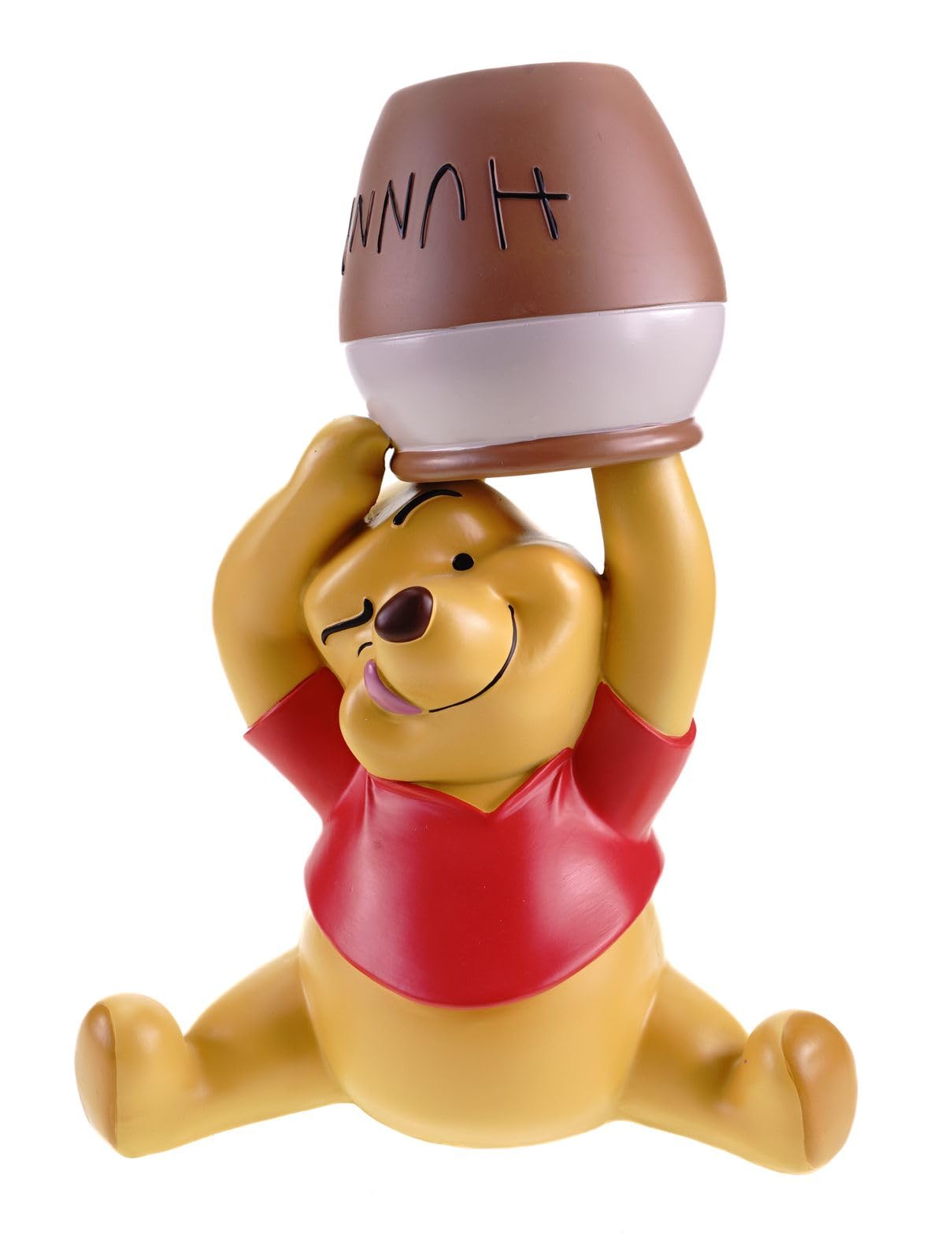 Gartenfigur Winnie Pooh 40 cm Dekorative Polyresin-Figur für Garten und Terrasse - Liebevolle Disney-Deko mit Honigtopf, 41,5 x 30,2 x 18,6 cm - Perfekte Geschenkidee für Disney-Fans