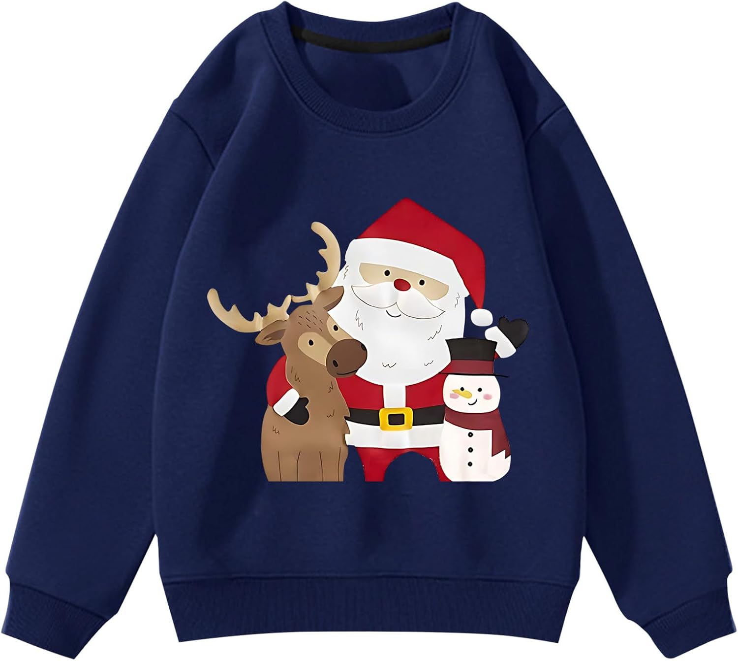 Sweatshirt Long Sleeve Christmas Crewneck Printed Pullover Tops Unisex Youth Cute Funny Outfits For Xmas Festive Holiday Wear
