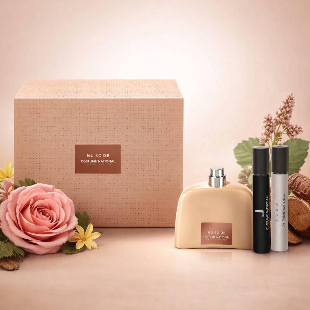 Costume National Nu So De Cofanetto Regalo, Eau de Parfum 100ml con Travel Spray 7,5ml e Scent 7,5ml, Set Profumo Donna