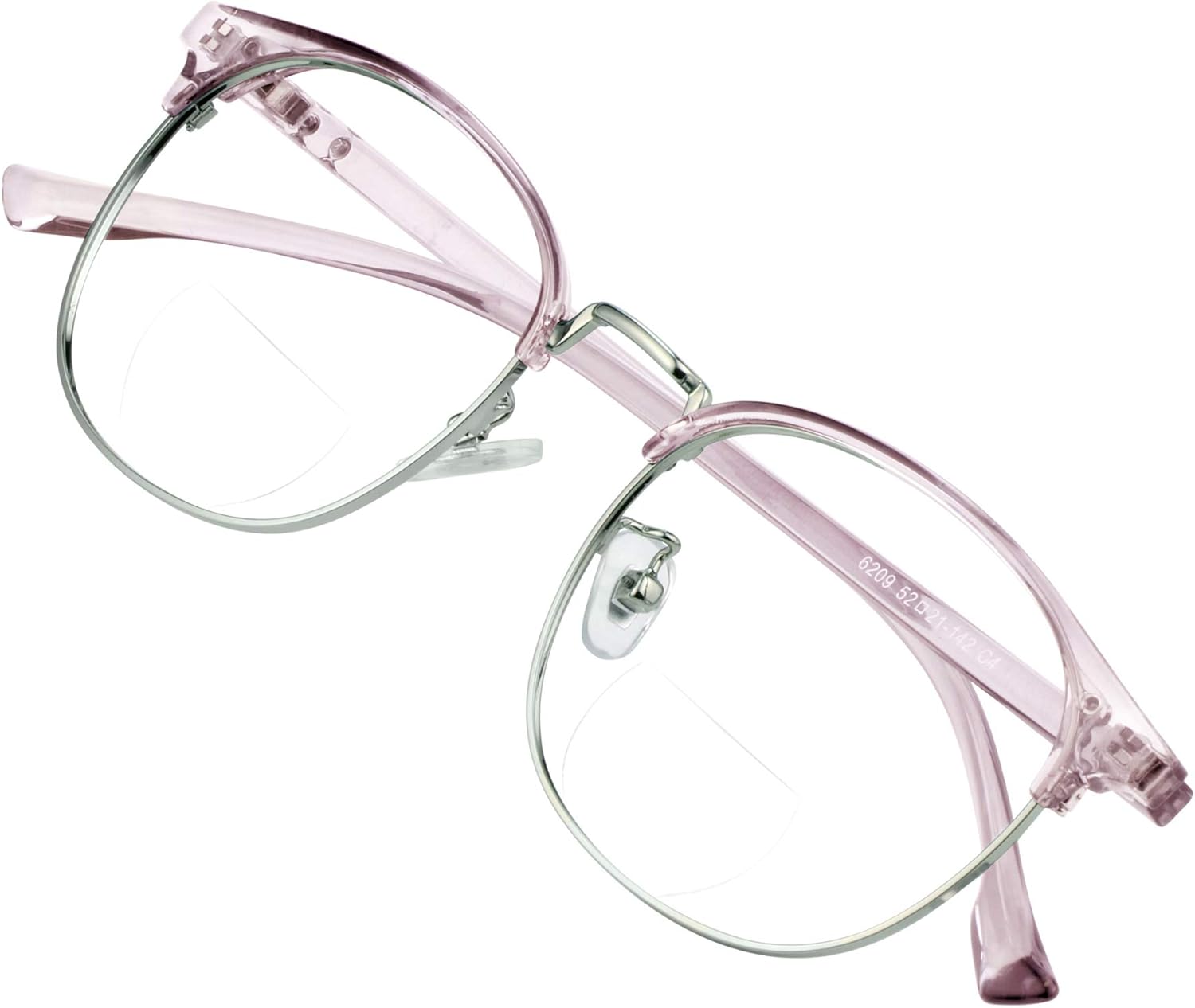 VisionGlobal Bifocal Reading Glasses Blue Light Blocking for Men and Women - Stylish Retro Oval Computer Readers