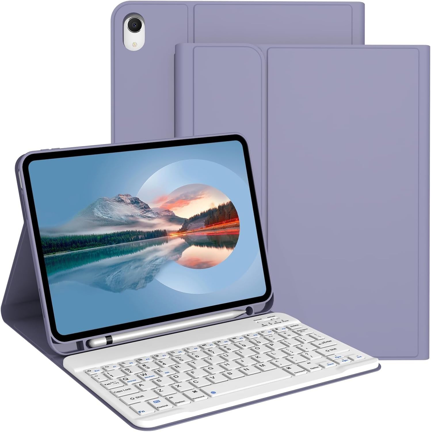 Keyboard Case for iPad mini 7 (A17 Pro) 2024 / Mini 6 2021 8.3 inch, Slim Magentic Protective Cover with Detachable Wireless Bluetooth Keyboard, Pencil Holder, Lavender Purple