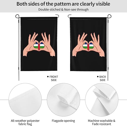 Miniatura 6 de LIFANGMI Holding Love In Your Hands Flag Of The Central African Republic Garden Flag 12.5"x18" Inch Double Sided Garden Flags Home Lawn Outdoor