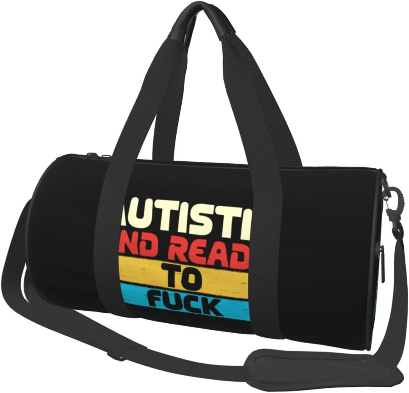Autistic And Ready To F-Ck Duffel Bag Gym Bag Travel Sports Tote Large Foldable Beach Swim Yoga5