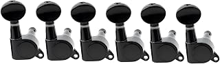 Musiclily 6 in line Kidney Button Guitar Sealed Tuners Tuning Pegs Keys Machine Heads Set Right Hand,Black