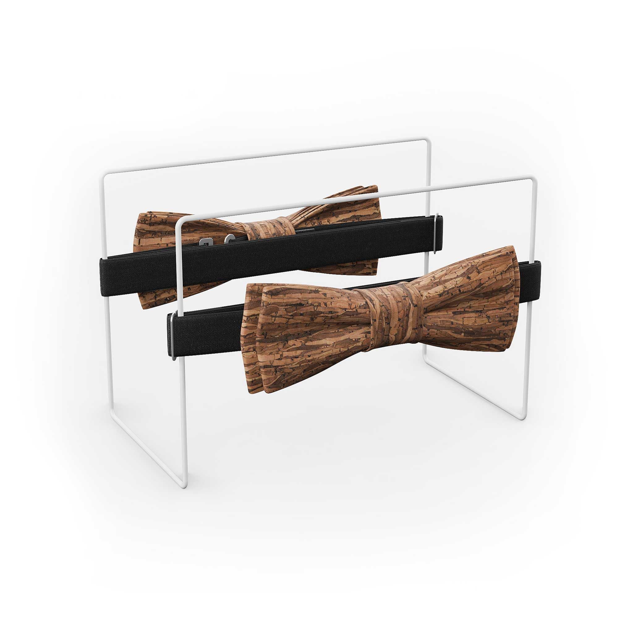 Made in Germany | Cravatta a farfalla MAY-TIE | 100% sughero | Style: Legno Marrone | SLIM SHAPE | legata e regolabile senza limiti con gancio di fissaggio | Uomo