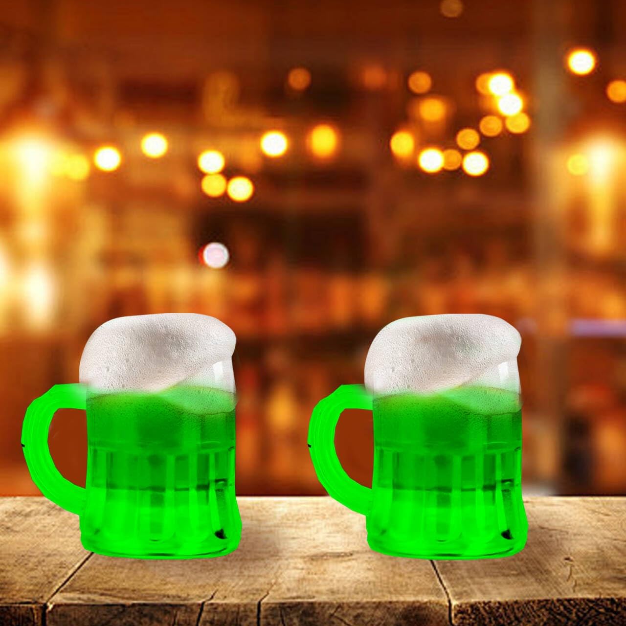 96 Pcs St Patricks Day Green Mini Plastic Beer Glass 1oz Green Irish Plastic Shot Glass Reusable Saint Patty's Day Celebration Beer Shot Glass