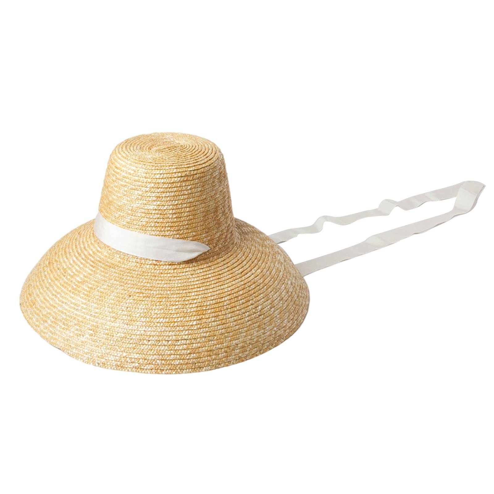 Chapeau de paille tendance à larges bords protection solaire maximale pour adultes