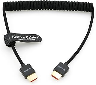 Alvin's Cables 8K 2.1 Full HDMI Braided Coiled-Cable for Atomos Ninja-V 4K-60P Record from Z-CAM for Canon-C70, for Sony A7S3| A9| A74