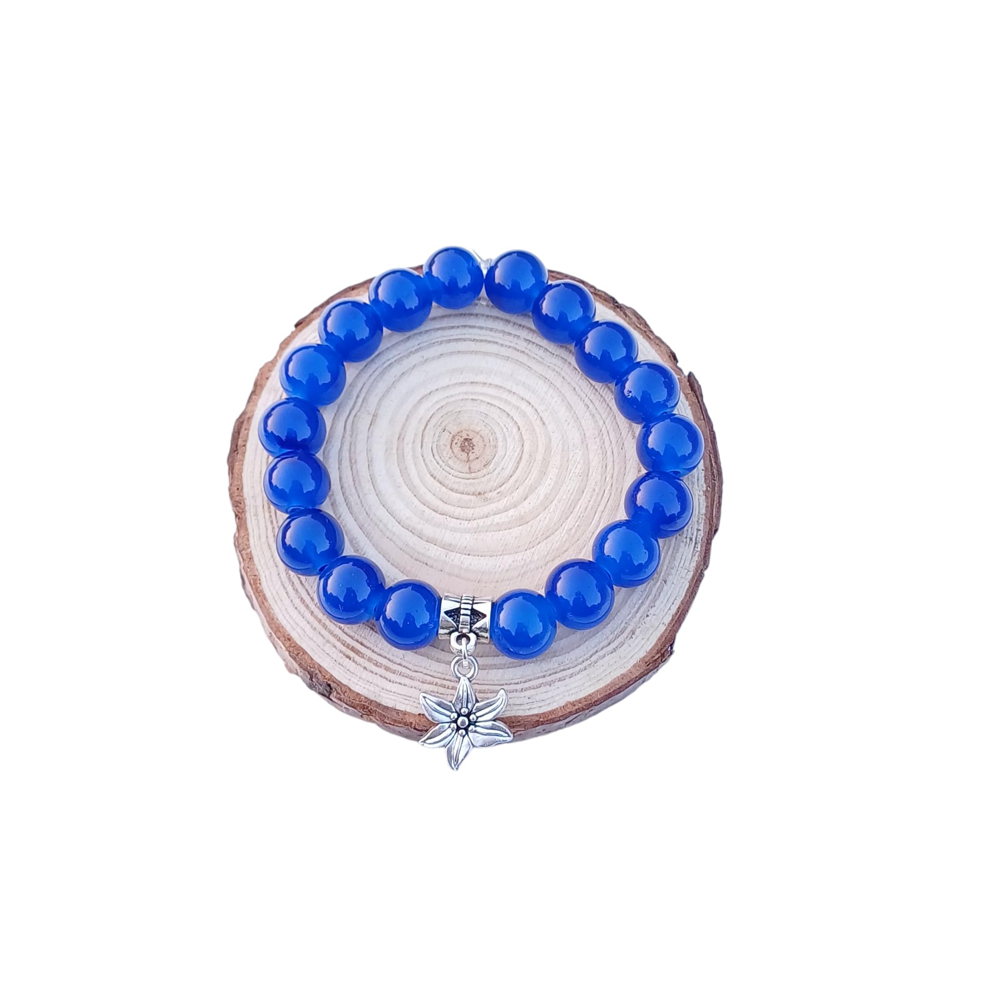 Amethyst Bead Bracelet for Women, Large Blue Stretch Style with Silver Charm (B0D2Y7RCX1) Amazon Price History, Amazon Price Tracker