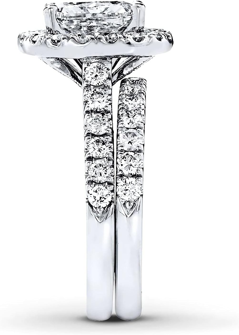 Bridal Set 3-1/3 CT Radiant Cut Moissanite Engagement Rings for Women 10k 14k 18k White Gold Free Engraving