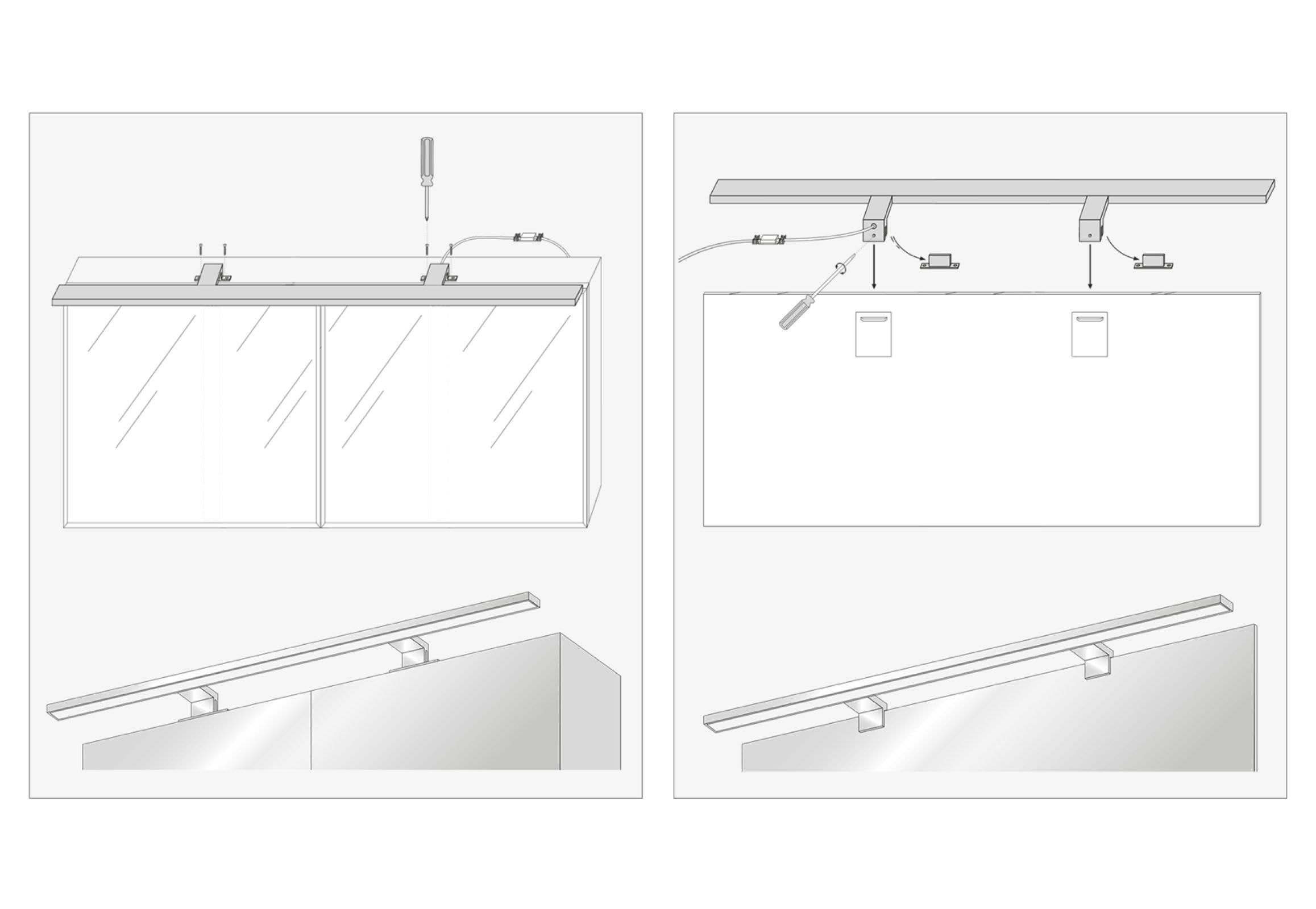 SEBSON® LED Lampe Miroir Salle de Bain 120cm, Lumière de Surface + Lumière de Serrage, IP44, Blanc Neutre 4000K, 15W, 1500lm - 1200x98x44mm | 1500 lm blanc neutre 4 000 K, IP44 - 1200 x 98 x 44 mm