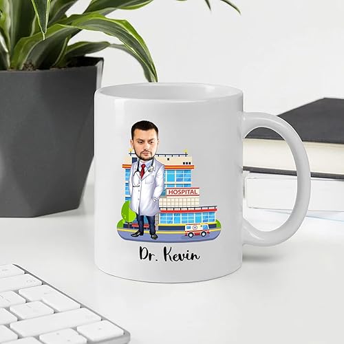 Miniatura 3 de Taza de café personalizada con foto de doctor de 11 y 15 onzas, divertida taza de café de doctor regalo para agradecer a hombres, mujeres, cirujano,