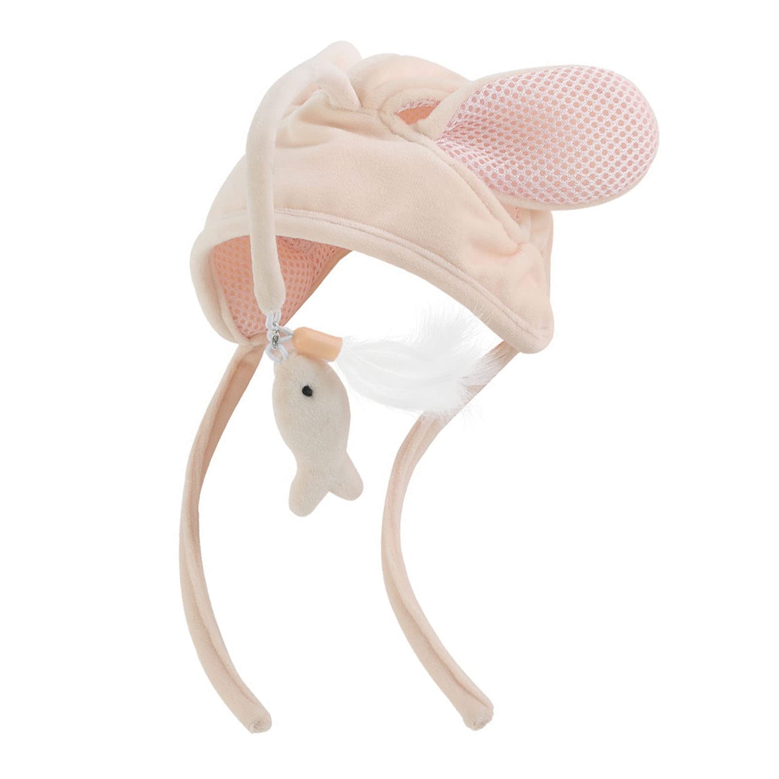 Tbest Feather Toys,Cat Teaser Stick Hat Interactive Funny Relieve Boredom Pole Head Mounted Cat Wand for Cats Kittens (#1)