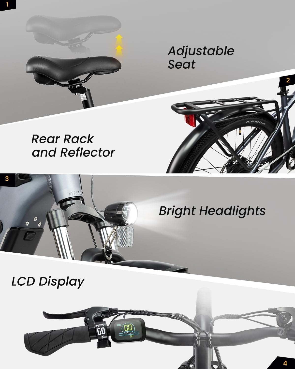 VEEFA Electric Bike for Adults 500W Peak 1000W Motor Ebike 27.5" E-Bike Up to 20Mph 80 Miles Max Range by 48V Built-in Removable Battery, 5 Pedal-Assist Level, UL 2849 Certified Commuter E Bike