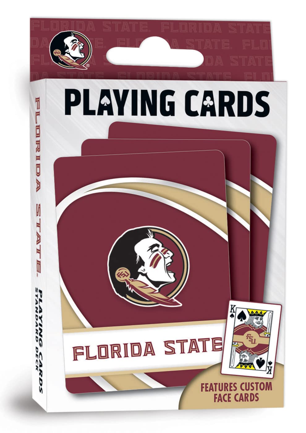 MasterPieces Family Games - NCAA Florida State Seminoles Playing Cards - Officially Licensed Playing Card Deck for Adults, Kids, and Family