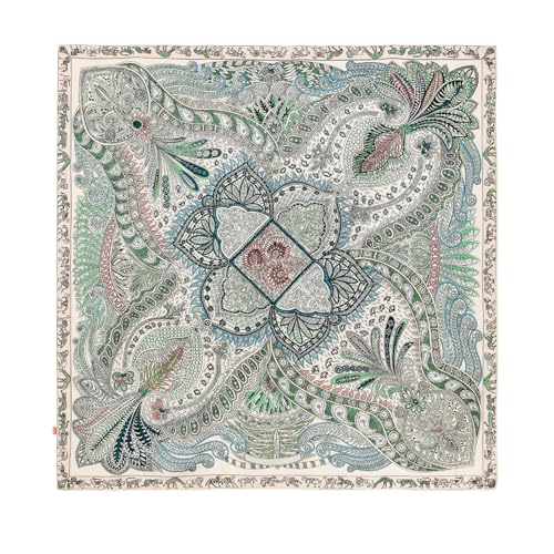 Écharpe en laine et soie imprime cachemire grand chale cadeau femme 1532
