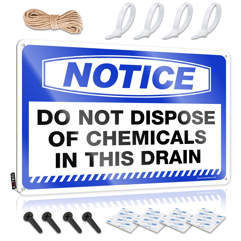 IBWNBBUSN Room Signs For Bedroom Notice Do Not Dispose Of Chemicals In This Drain Tin Sign Funny House Decor Mancave Signs And Decor(30X40CM)