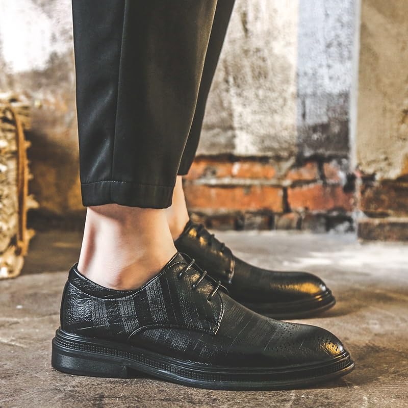 Chunky Oxford Mens Brown Dress Shoes Formal Party Shoes for Men Formal Platform Classic Shoes Men2