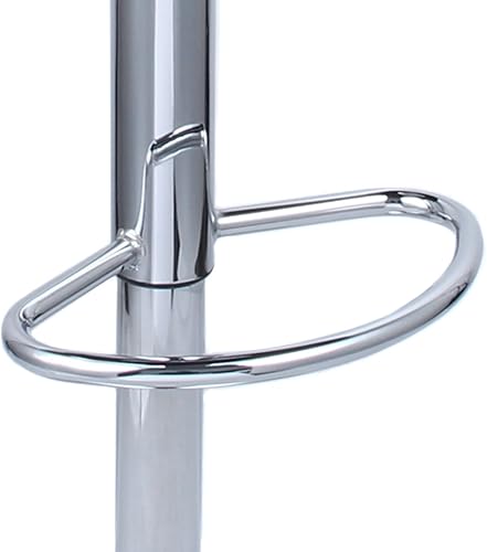 Miniatura 4 de BELLEZE Taburete de bar hidráulico moderno ajustable de piel sintética asiento con reposapiés color crema soda