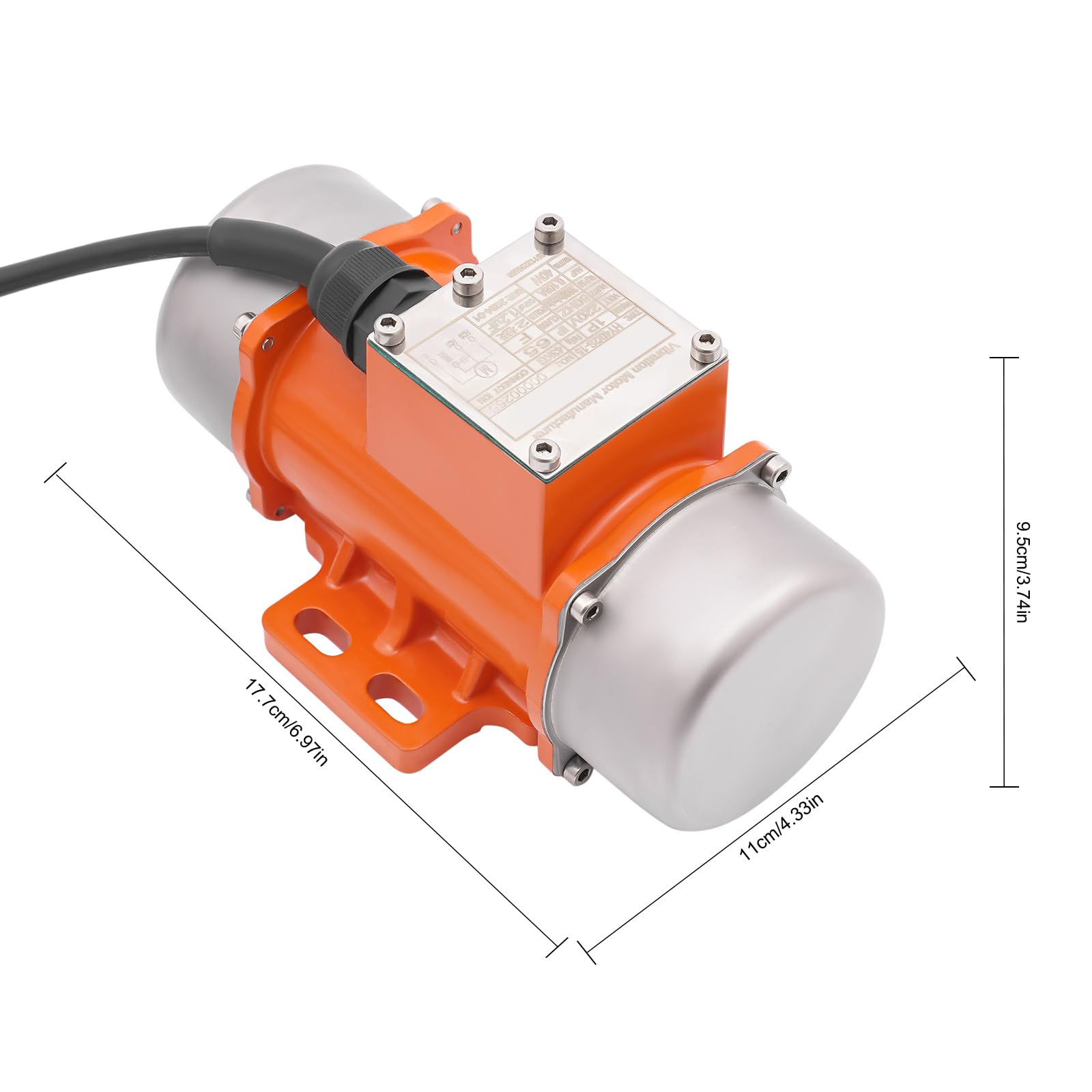 AC Vibrationsmotor mit Drehzahlregler 40/50/60W 50Hz Vibrator Vibration Motor 1P Asynchroner Elektro Vibrierend Motor 1000~3000U/min 9 Gänge Mehrzweckmotor, für Metallurgie, Kohle usw (HY-40/2S-15)