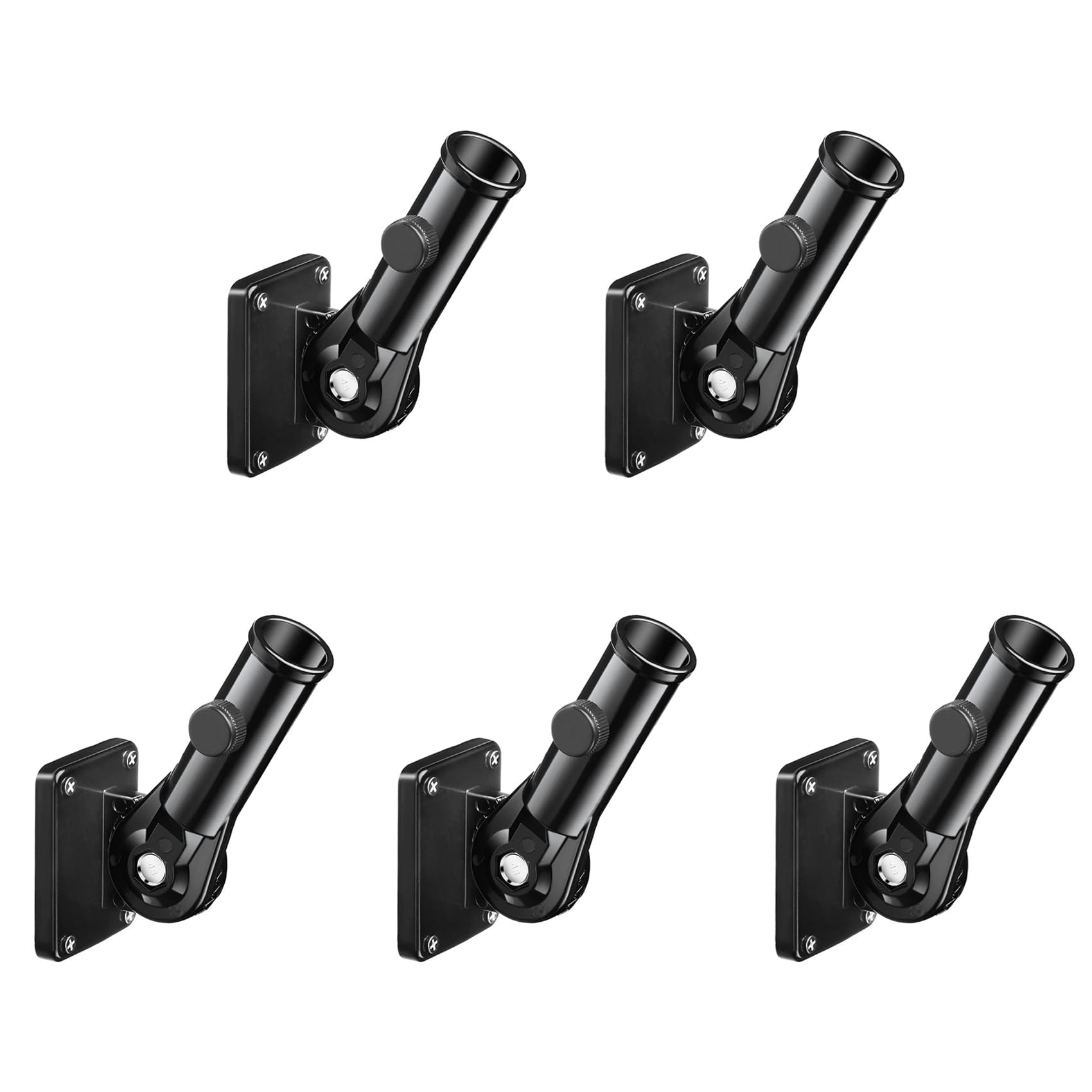 Jnchdghwa Black 5X Flag Pole Holder Bracket Adjustable Flagpole Rod Hitch Bracket Multi-Position Flag Pole Mounting Bracket,