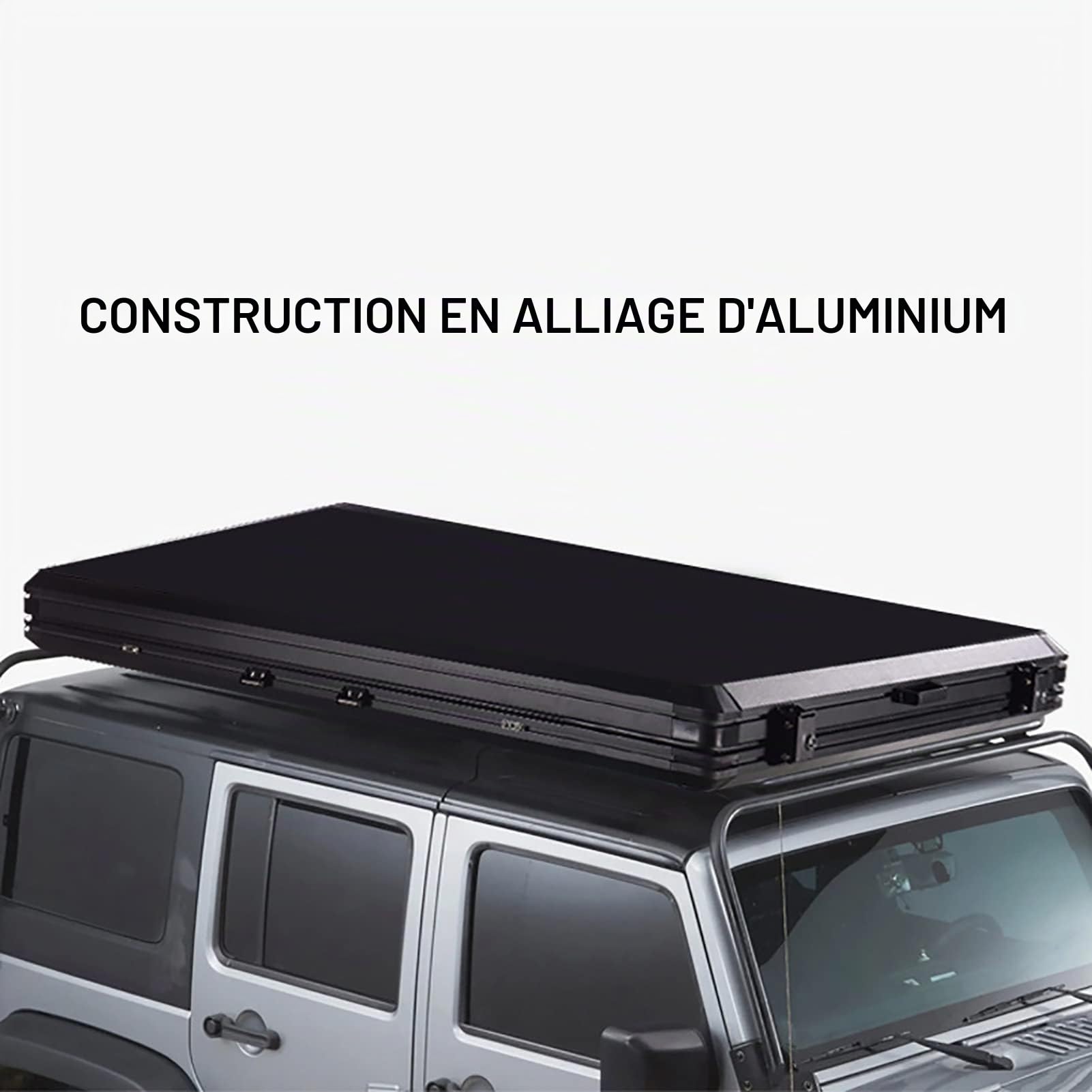 Tente Toit éTanche à Coque Rigide 2,1 M/6,9 Pieds, Tente Toit De Camping SUV avec éChelle RéTractable Et éClairage Secours Solaire, Tente Toit Ouvrant pour SUV, Camion, Camionnettes