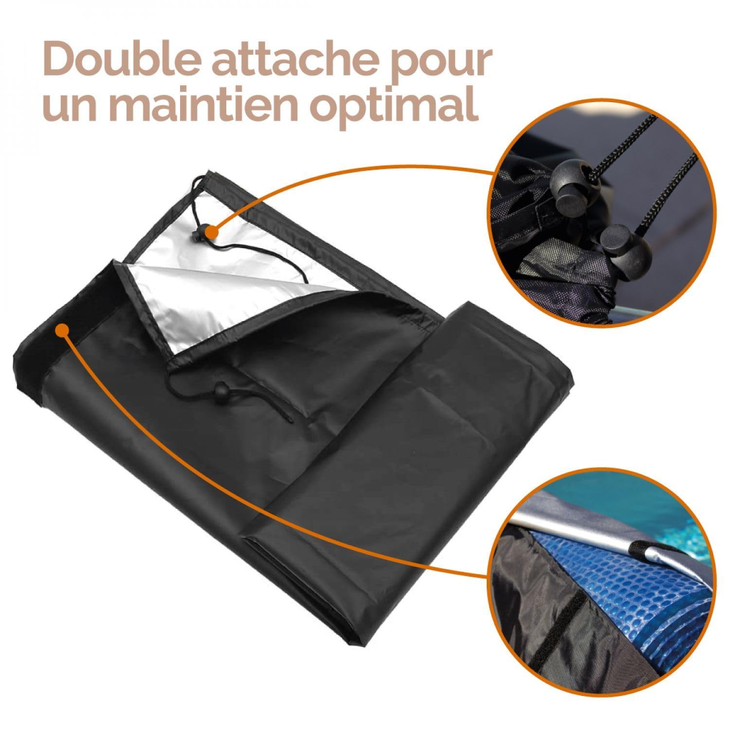 Linxor - Couverture, Bâche de Protection pour Enrouleur de Piscine - 4 Dimensions