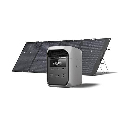 EF ECOFLOW Generador solar DELTA 3 Classic con panel solar de 220 W, estación de energía portátil de batería LiFePO4 de 1024 Wh, salida USB-C de
