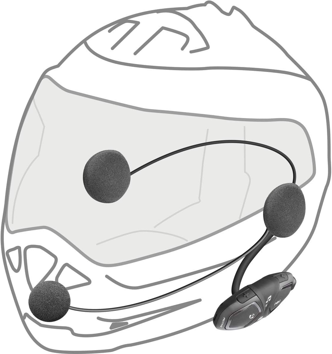 INTERPHONE ACTIVE HD - Singolo - Interfono Casco Moto Auricolari Stereo Alta Fedeltà 40mm, 4 motociclisti, Distanza max 1Km, Autonomia 15 ore, Radio, GPS, TFT, Impermeabile IPX67