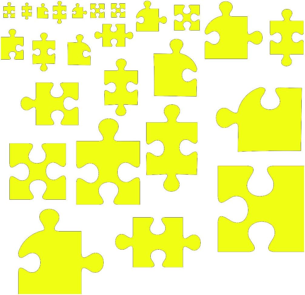 Puzzle Piece 50 Asst Style 2 Wall Decor Vinyl Sticker Light Yellow